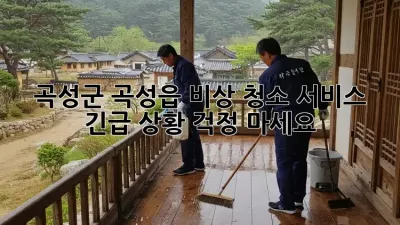 곡성군 곡성읍 비상 청소 서비스: 긴급 상황? 걱정 마세요!